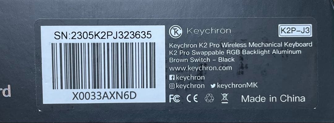 Keychron K2 Pro メカニカルキーボード