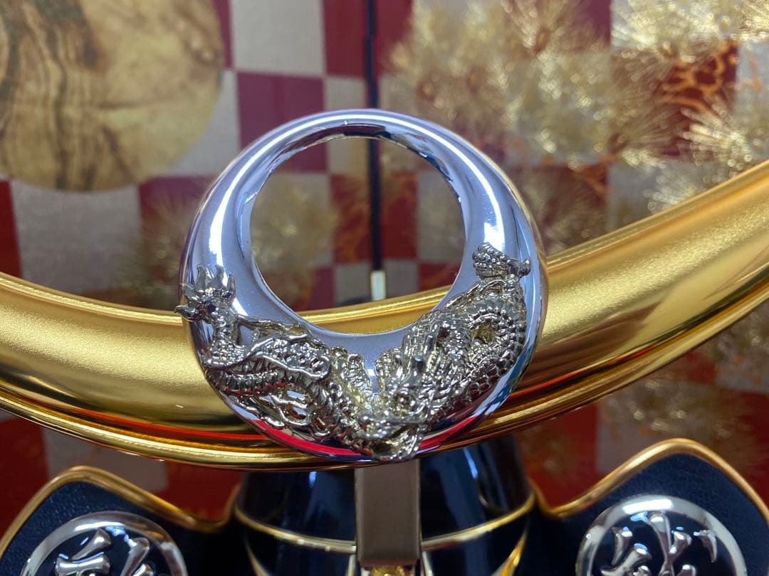 上杉謙信　東京久月　五月人形　家紋付き兜飾り収納セット・本金彩箔押