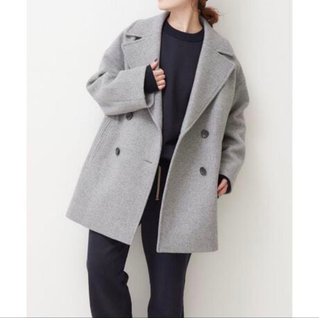 美品 spick&span WメルトンPコート グレー36