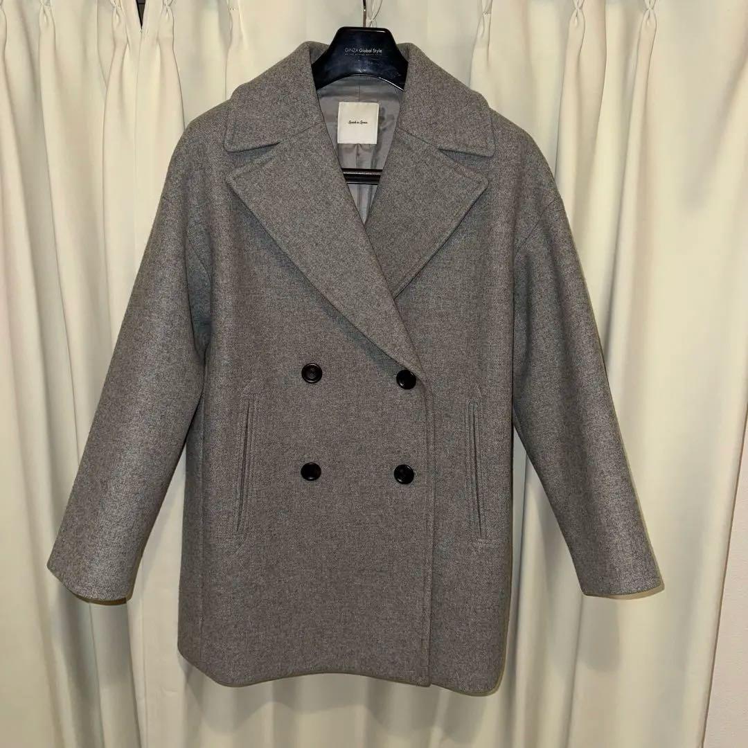 美品 spick&span WメルトンPコート グレー36