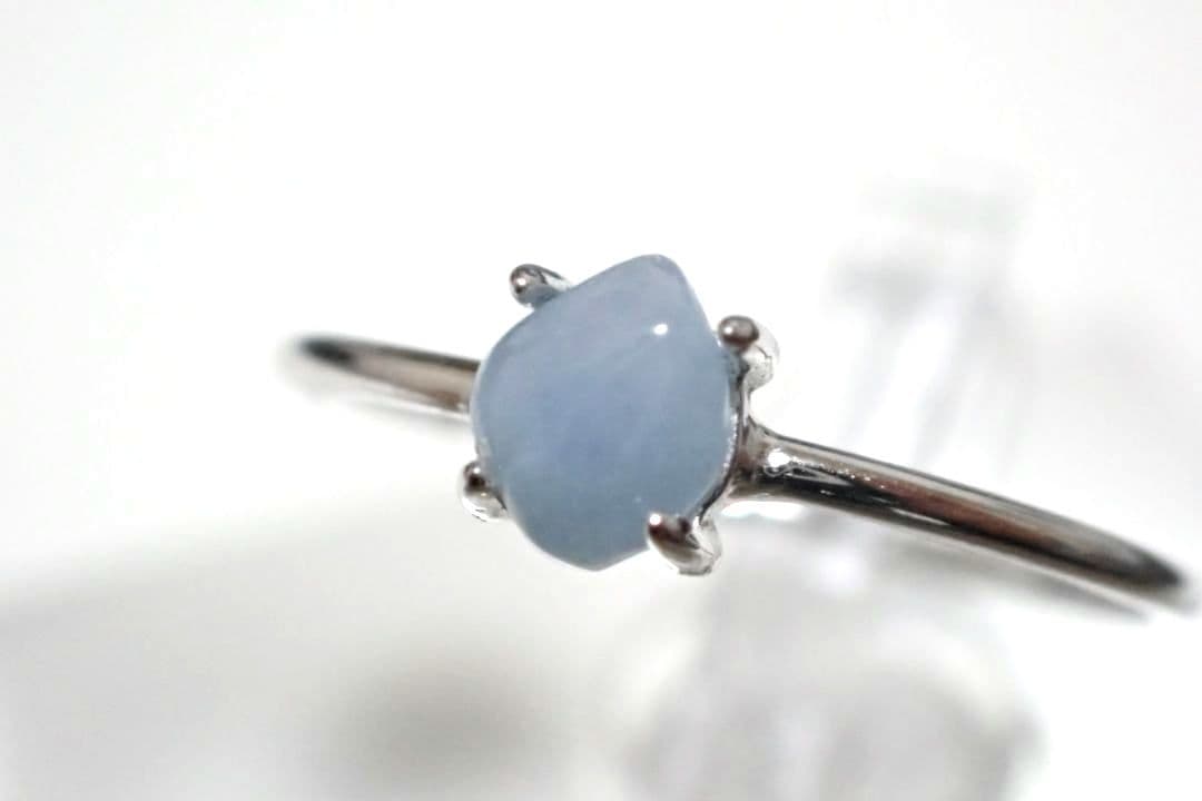 糸魚川翡翠　入コン沢　青　4ミリ　リング　指輪　送料無料