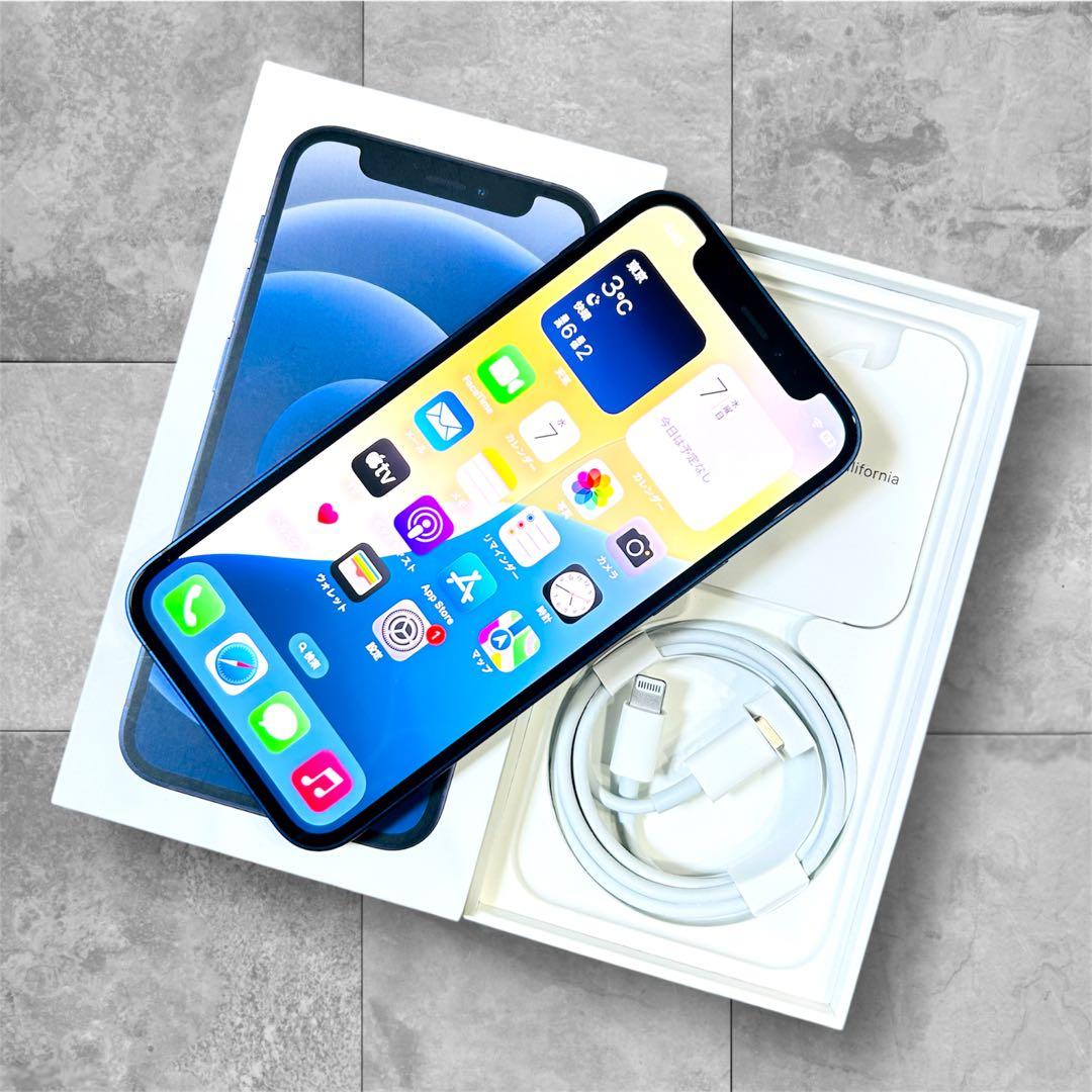 【美品】iPhone 12 mini 本体 128GB SIMフリー ブルー