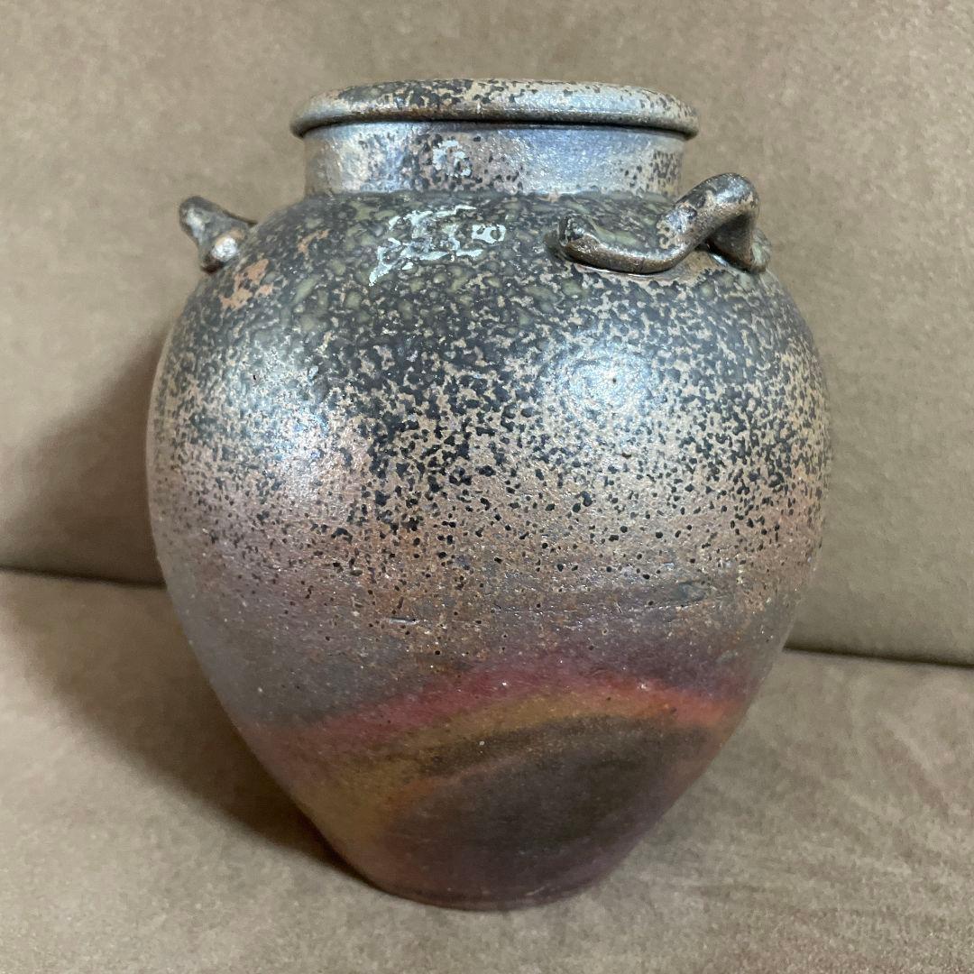 茶道具　口切り茶壺　丹波立杭焼