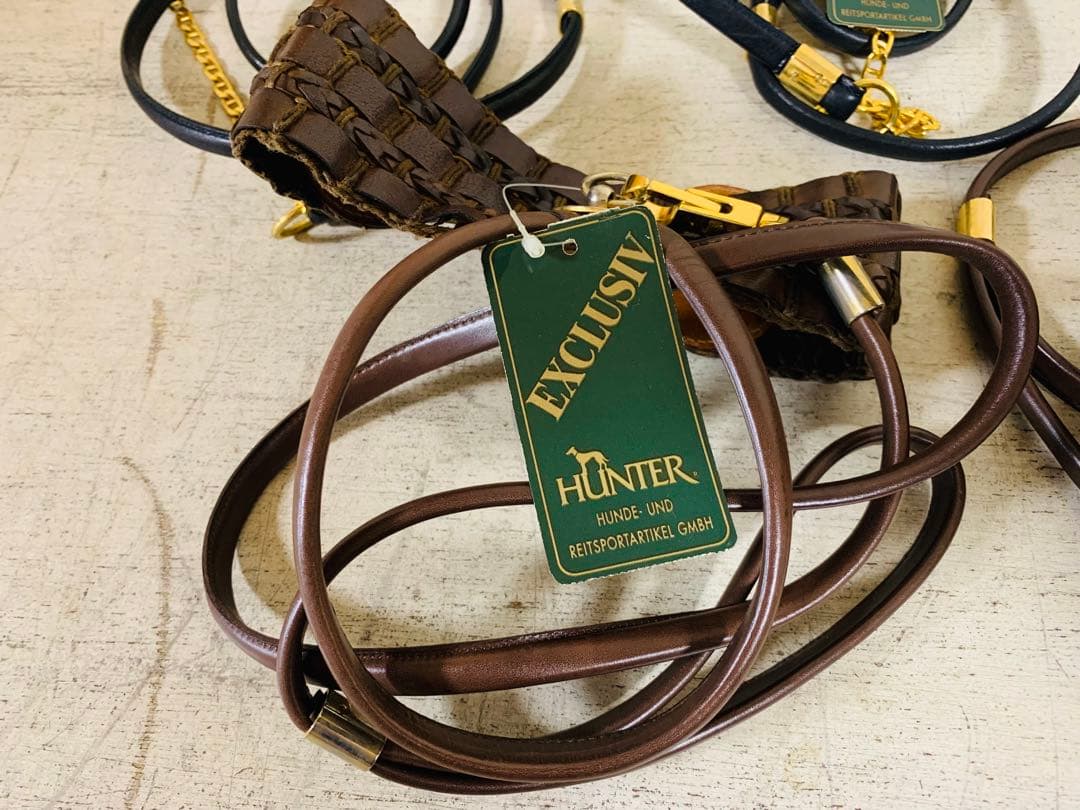 k0801-09★未使用 HUNTER EXCLUSIVE リード 首輪 5点
