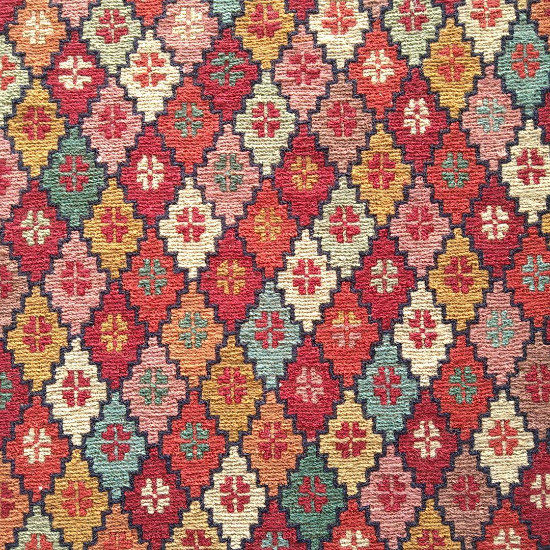 スマック織り キリム 95×52cm スモールジグザグダイヤ柄 ペルシャ絨毯