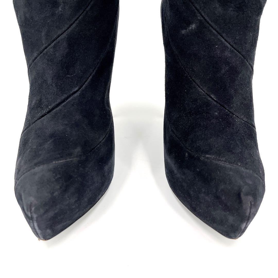 ルイヴィトン　ロングブーツ　フェアリーライン　ブラック　スウェード　38 1/2