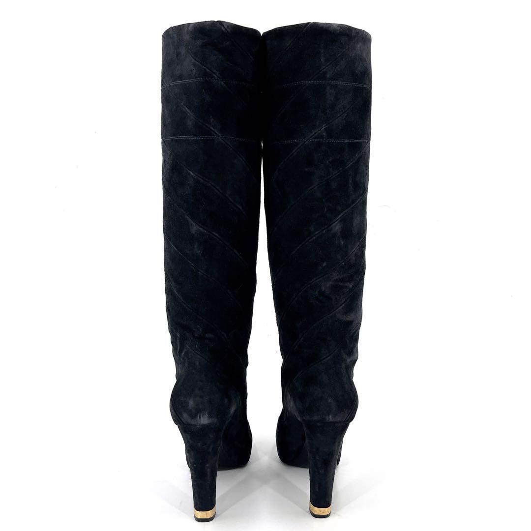 ルイヴィトン　ロングブーツ　フェアリーライン　ブラック　スウェード　38 1/2