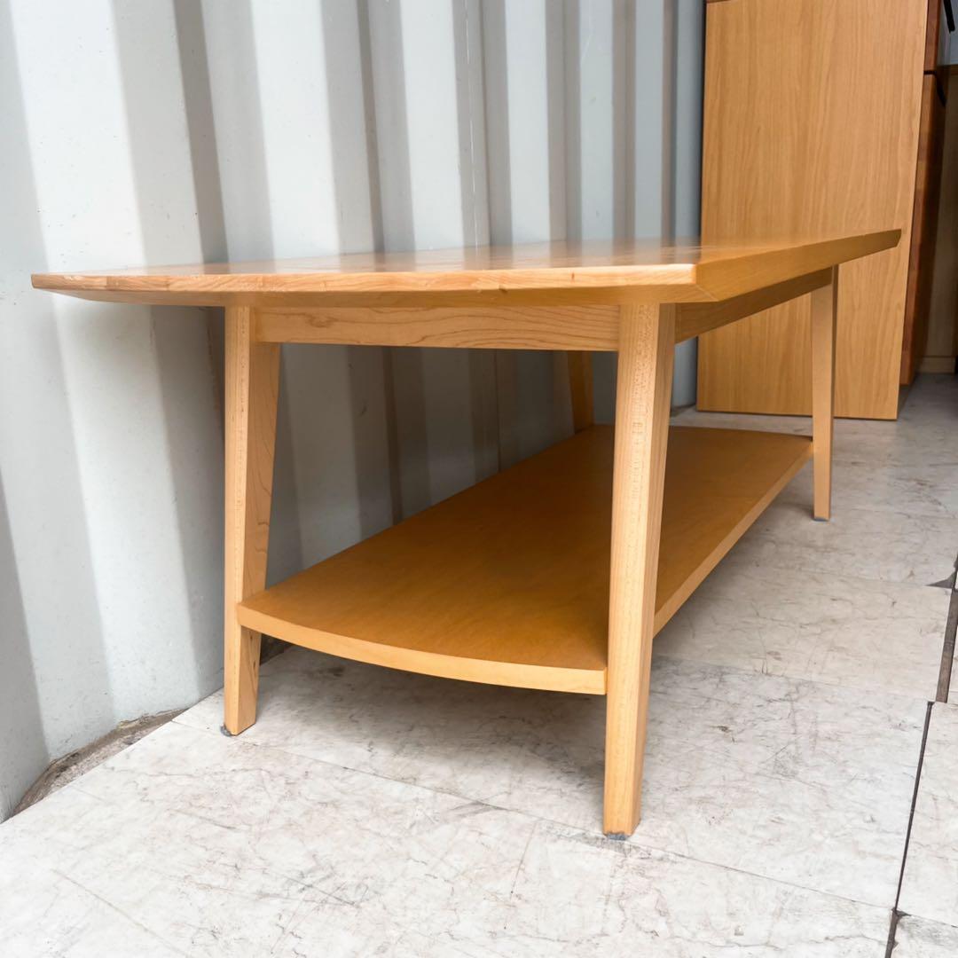 取付無料！イデー ARC アーク 北欧風天然木棚付きローテーブル✨