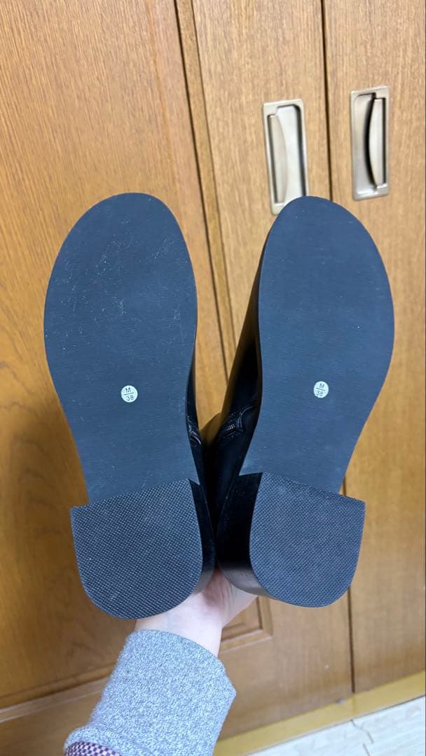 ⭐️新品未使用⭐️アキロン×Donobanコラボ　パールロングブーツ　M23.5 黒