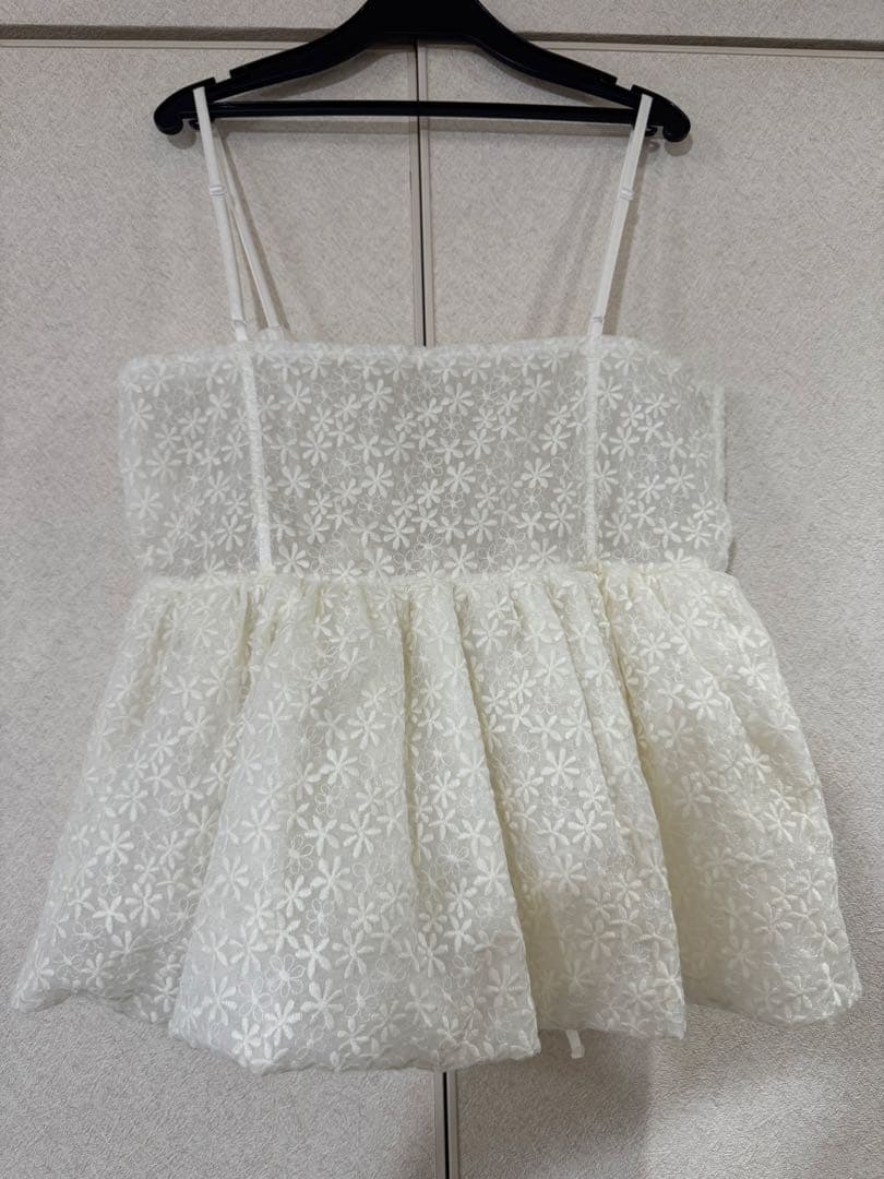 一度着用【rosymonster】 flora veil camisole 白