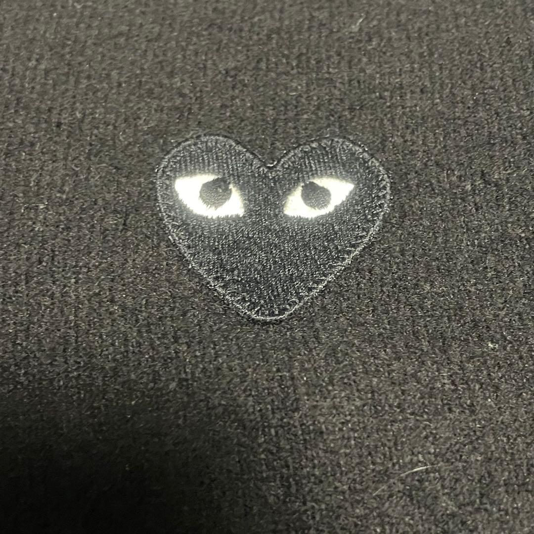 プレイコムデギャルソン　ウールニット　ブラックM ハートワッペン