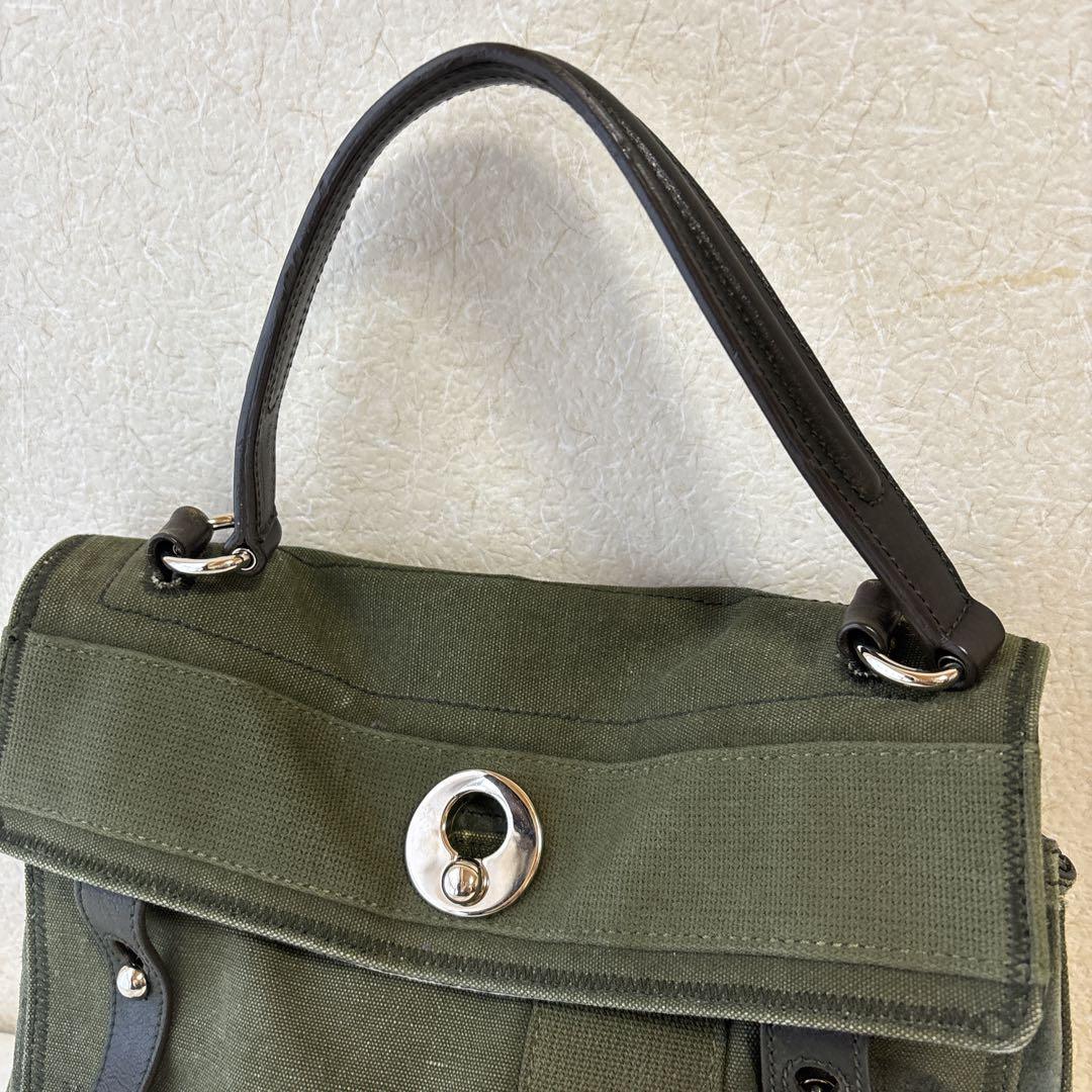 【伊勢丹限定】イヴサンローラン ミューズトゥ ミリタリーキャンバス × レザー