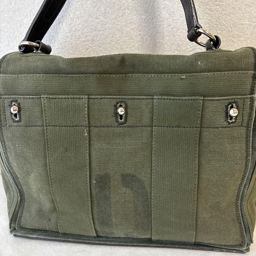 【伊勢丹限定】イヴサンローラン ミューズトゥ ミリタリーキャンバス × レザー