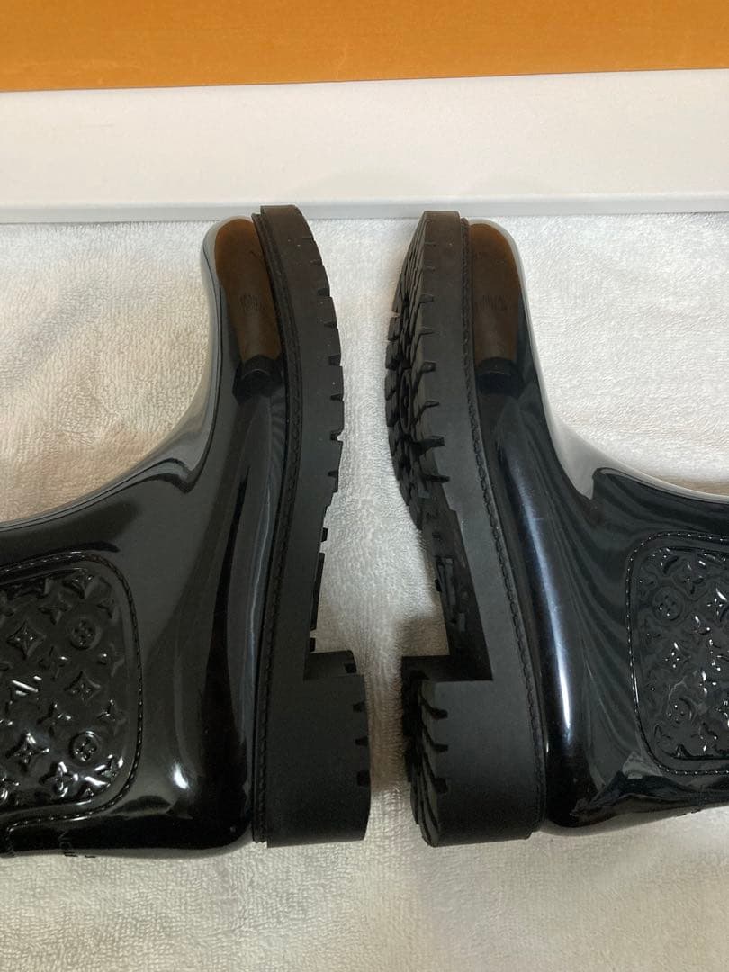 ルイヴィトン モノグラム レインブーツ ロング 長靴 ラバー ブラック 38