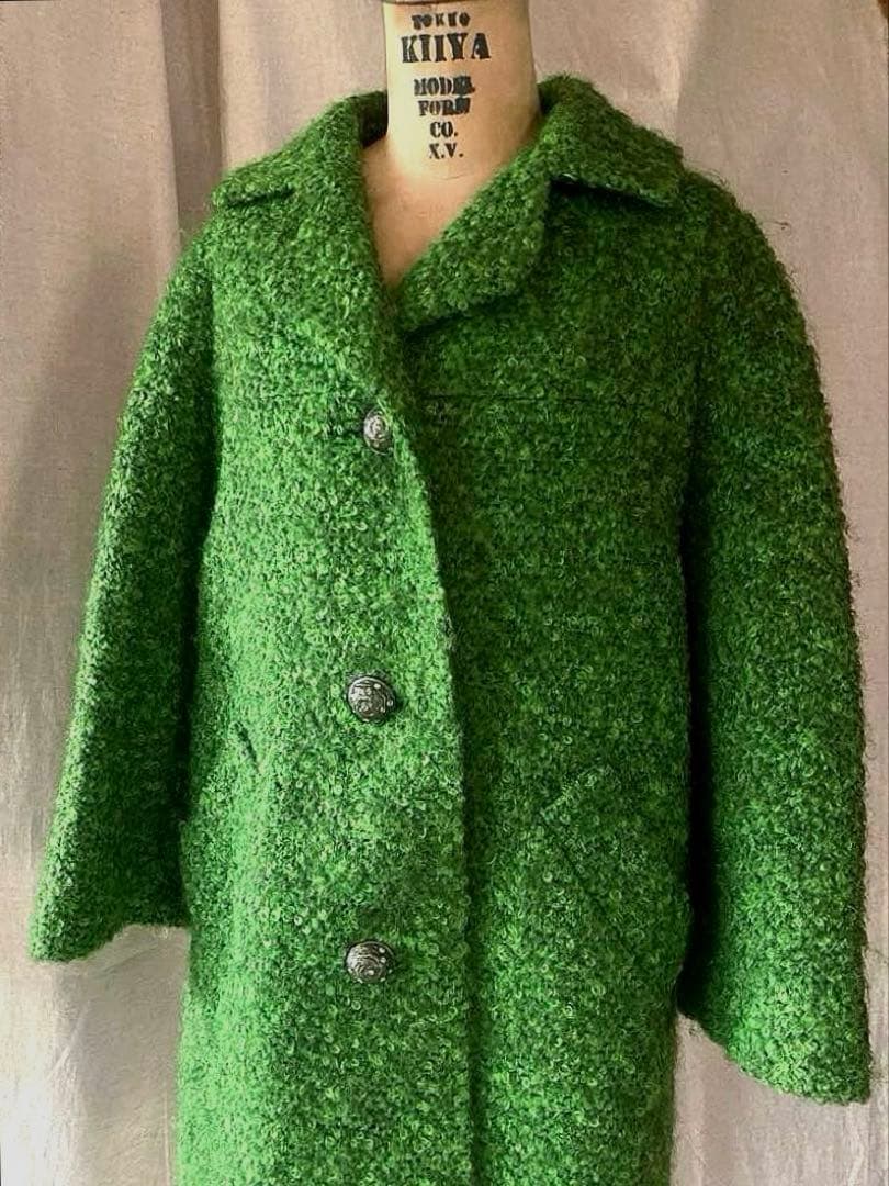 c*o様 ビンテージ60sモヘアウール グリーン コート 50s レトロ 大正モ