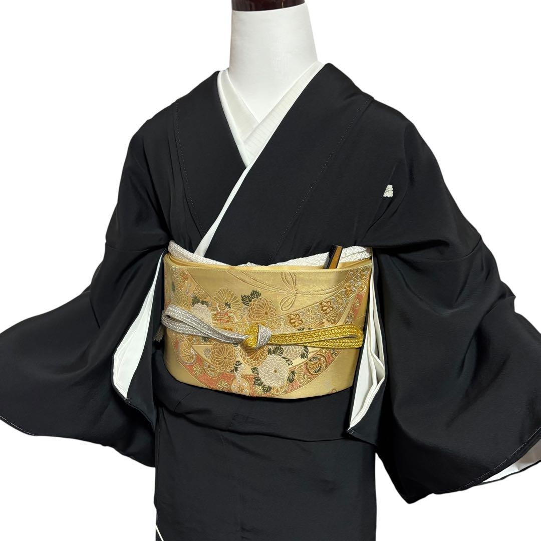 未使用近い　美品　袷　作家　正絹　黒留袖　フルセット　4点 西陣袋帯