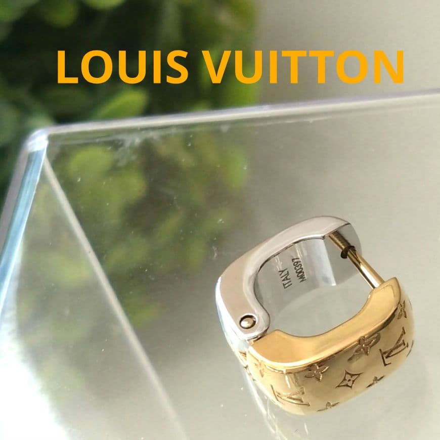 極美品LOUIS VUITTON ブックドレイユ ナノグラム フープピアス 片耳