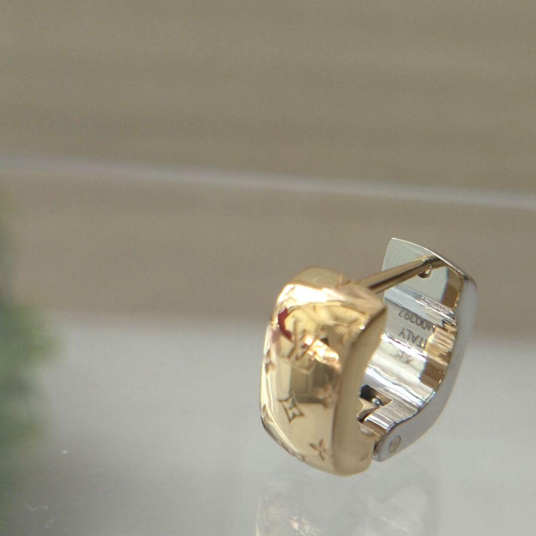 極美品LOUIS VUITTON ブックドレイユ ナノグラム フープピアス 片耳