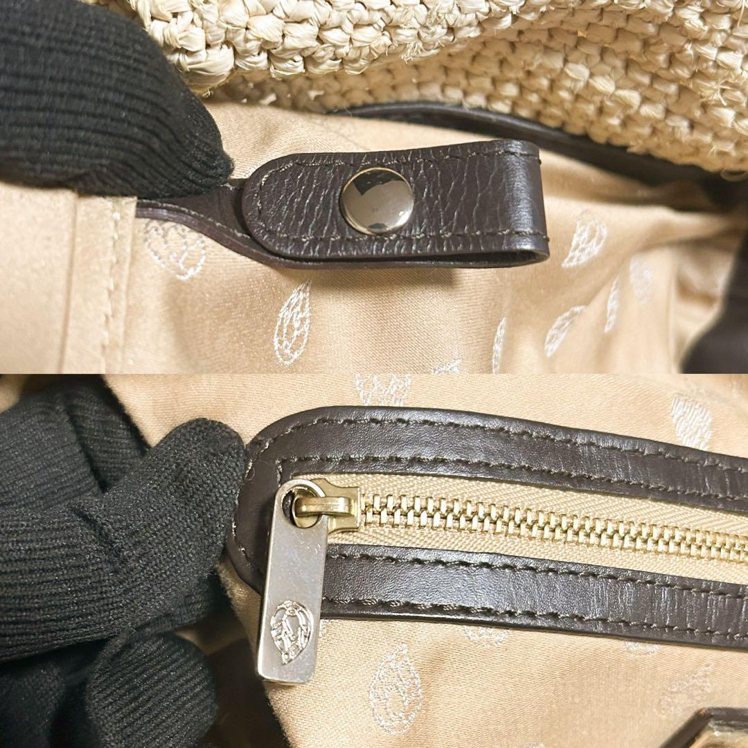 ヘレンカミンスキー　カゴバッグ　ラフィア　ハンドバッグ　ベージュ　A4 編み込み