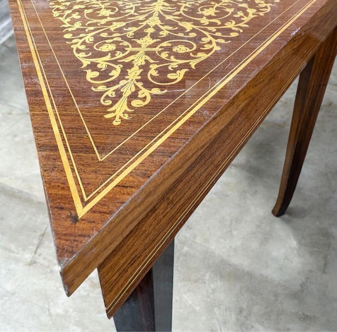 REUGE コンソール 象嵌 オルゴール 小物入ボックス付き サイドテーブル