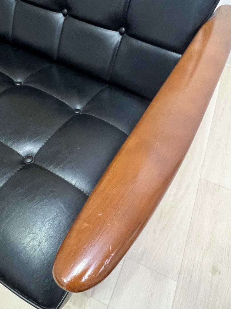 カリモク60 kチェア 2シーター　ブラック