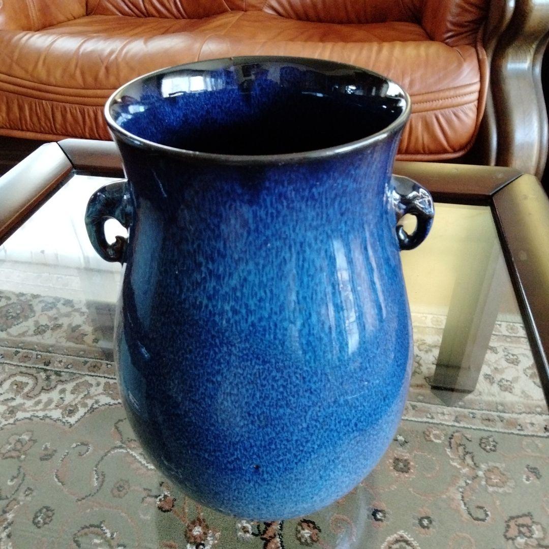 中国骨董【 鈞磁窯変象耳尊、礼器花瓶】陶磁器名品貴重希少在銘あり大変縁起の良い物