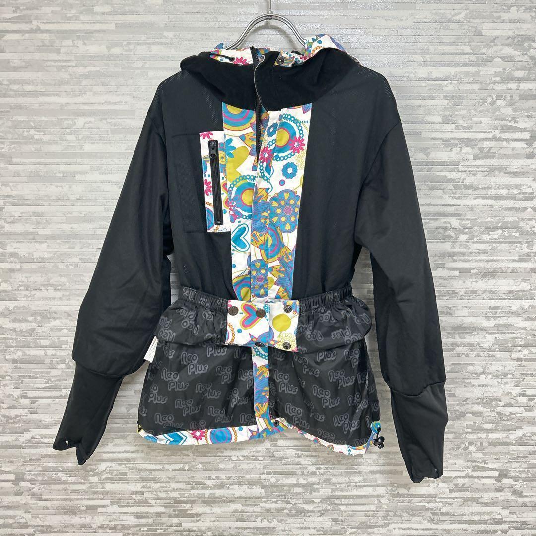 ネオプラス✨スノーボード ジャケット 花柄 Mサイズ 白　ウィンター　スポーツ