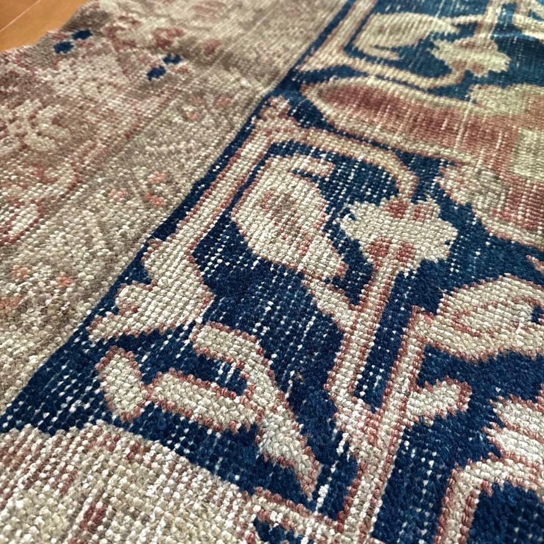 専用　48×124優しいベージュ深みあるネイビー　ボタニカル　トルコヴィンテージ