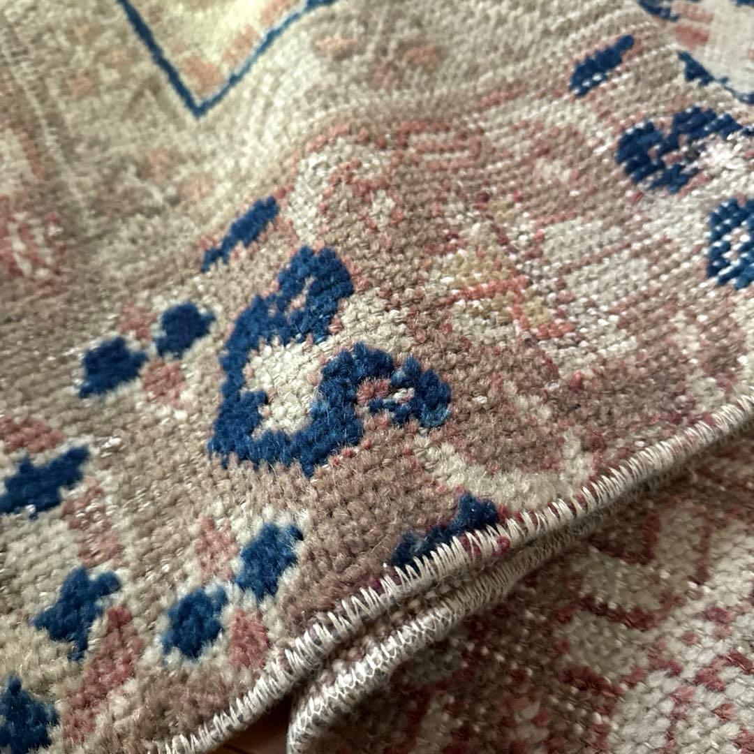 専用　48×124優しいベージュ深みあるネイビー　ボタニカル　トルコヴィンテージ