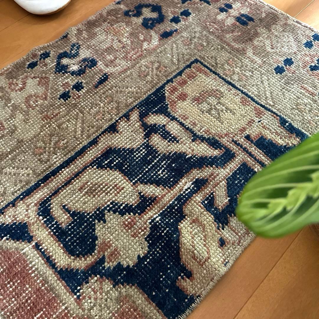 専用　48×124優しいベージュ深みあるネイビー　ボタニカル　トルコヴィンテージ