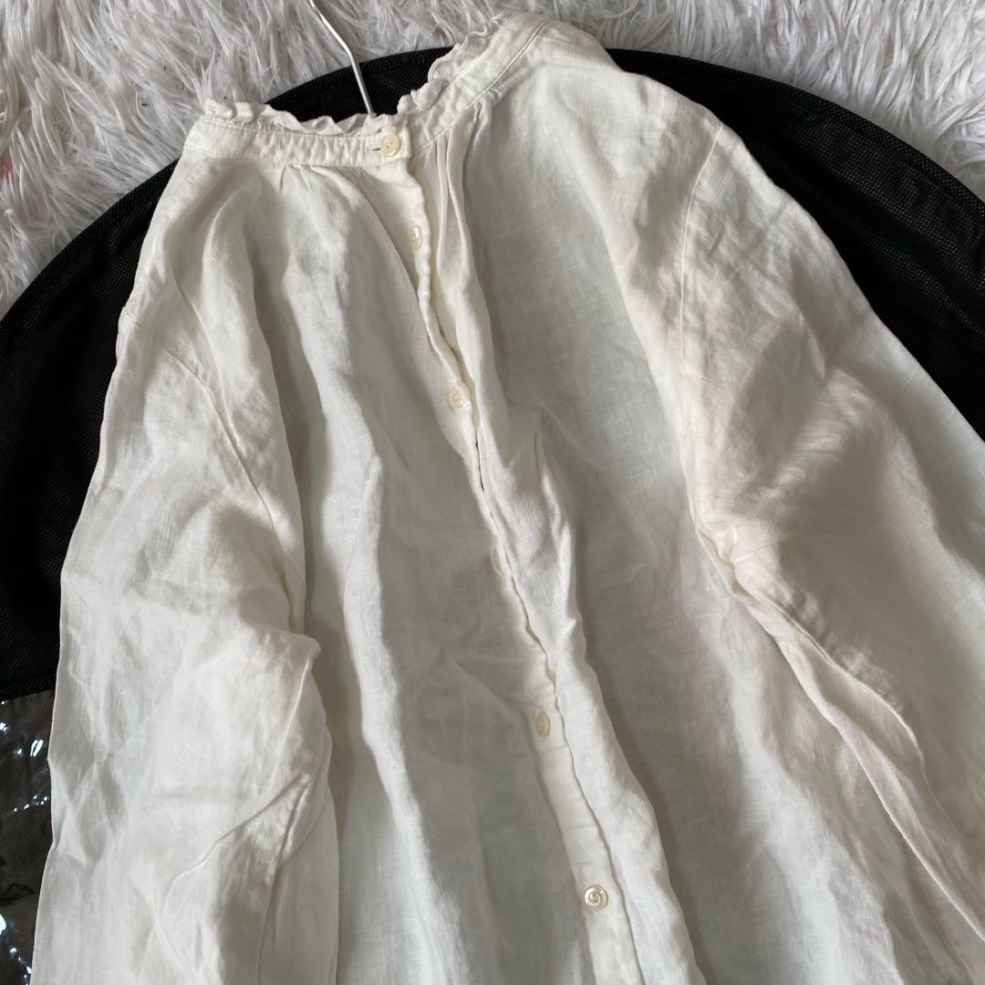 nest Robe 洗える 2way リネンフリルネックブラウス フリーサイズ