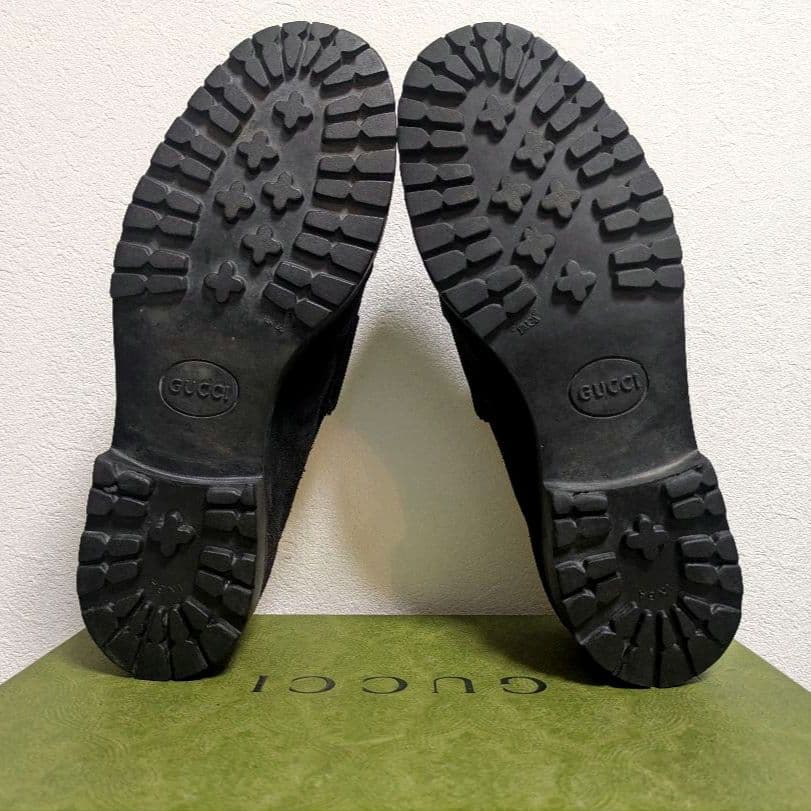 マカン　GUCCI　ホースビットローファー　スエード　黒　41 1/2