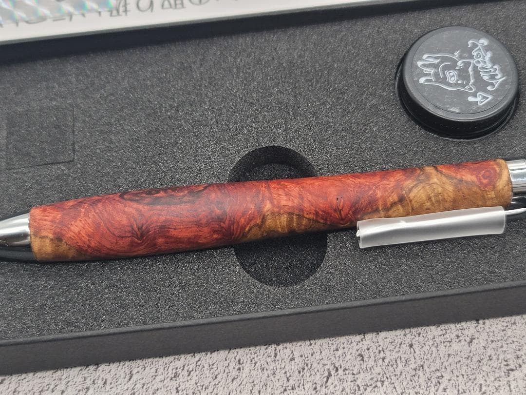 新品　こぶた工房　極上+花梨瘤　紅白　シャープペンシル0.5