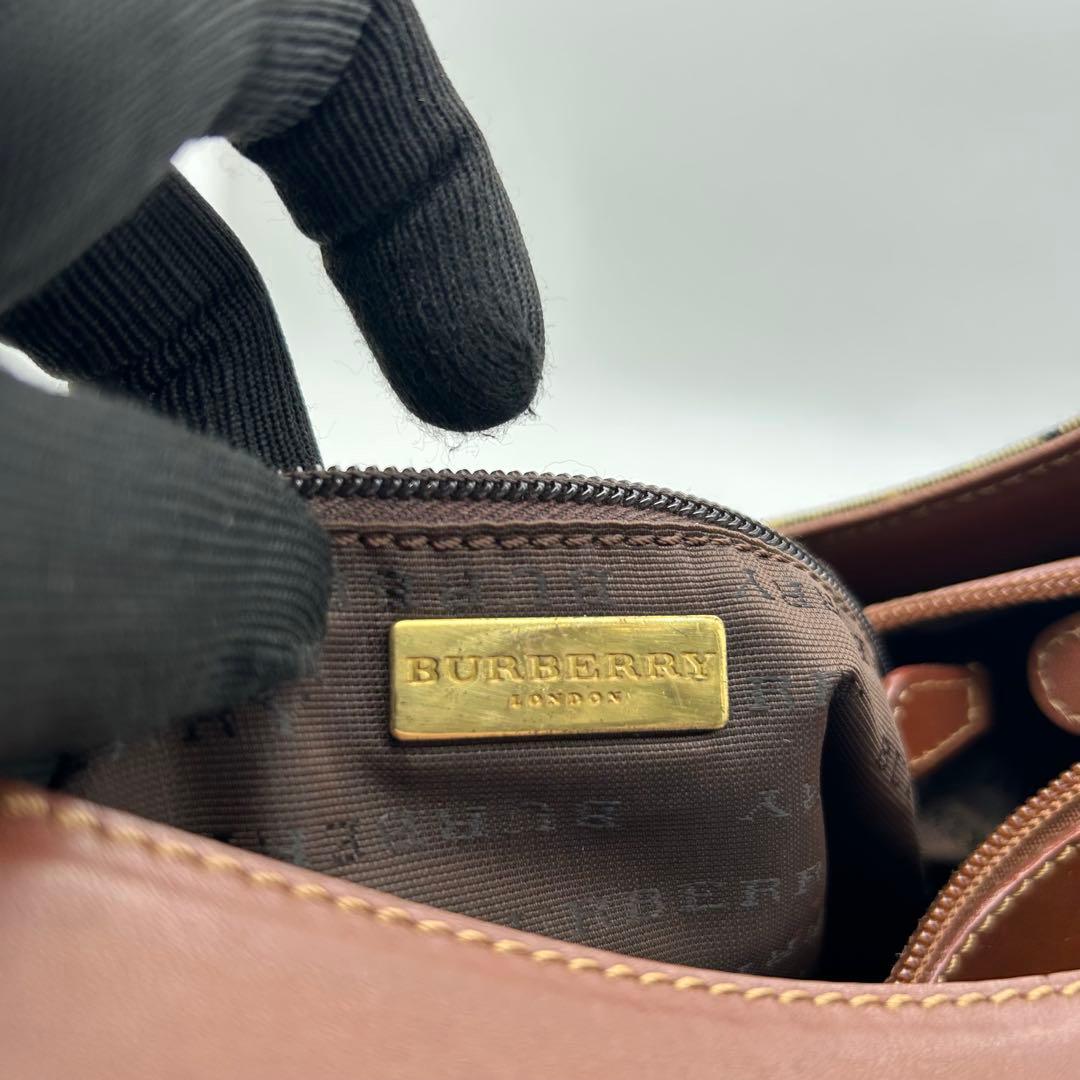 美品　バーバリー　ワンショルダーバッグ　ノバチェック　シャドーホース　肩掛け◎