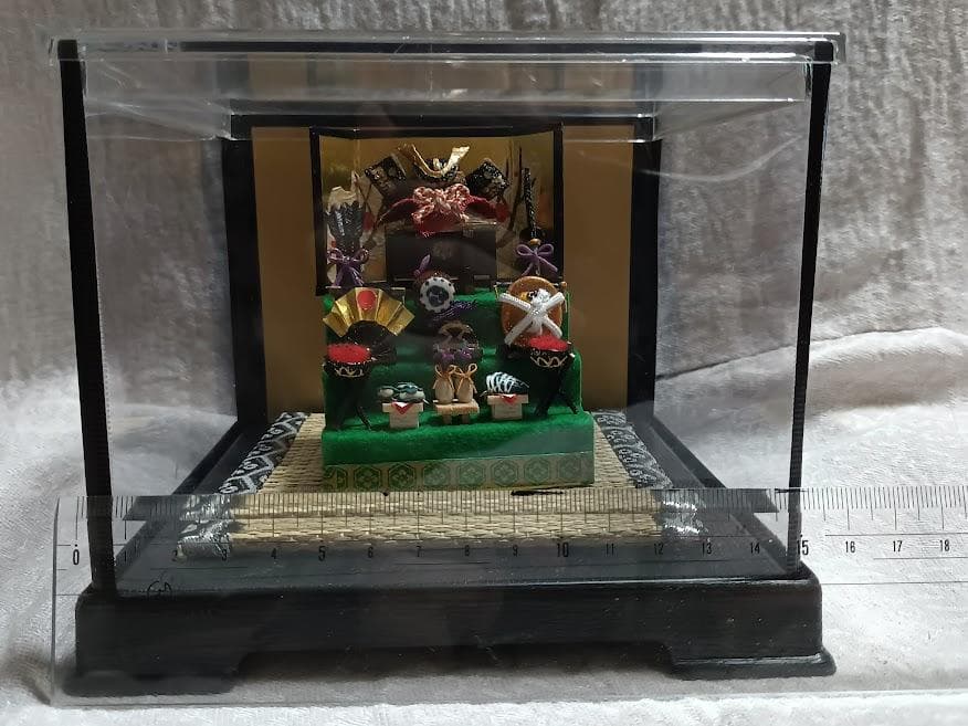 ミニチュア　ハンドメイド　五月人形三段飾り＋小物三点セット