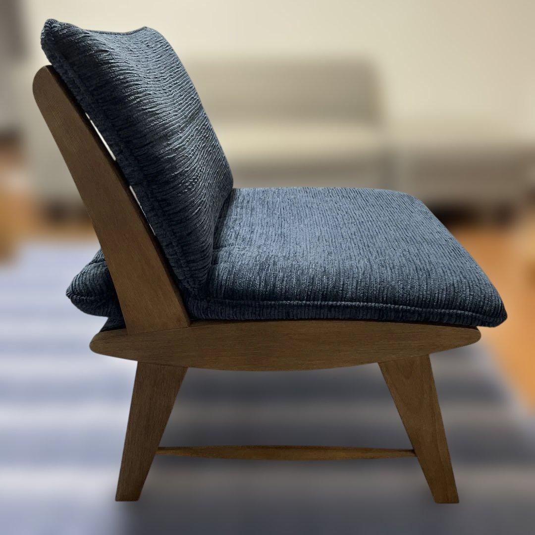 ミキモク 和モダン　木製フレーム アームレスチェア 一人掛けソファー