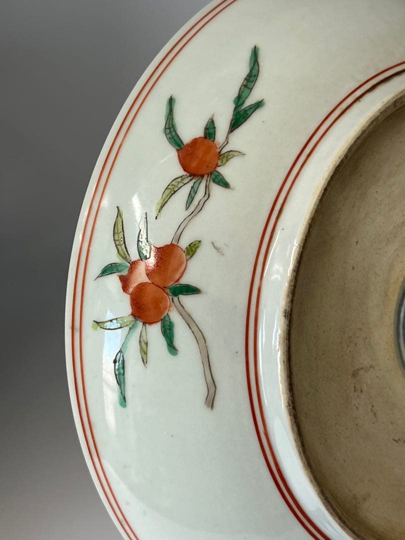 極上 古美術　五彩龍紋染付皿【大明萬歷製】在銘　西き04-4