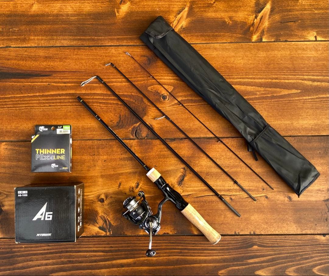 釣り竿セット　トラウトロッド　パックロッド　スピニングリール　長さ調節できる竿