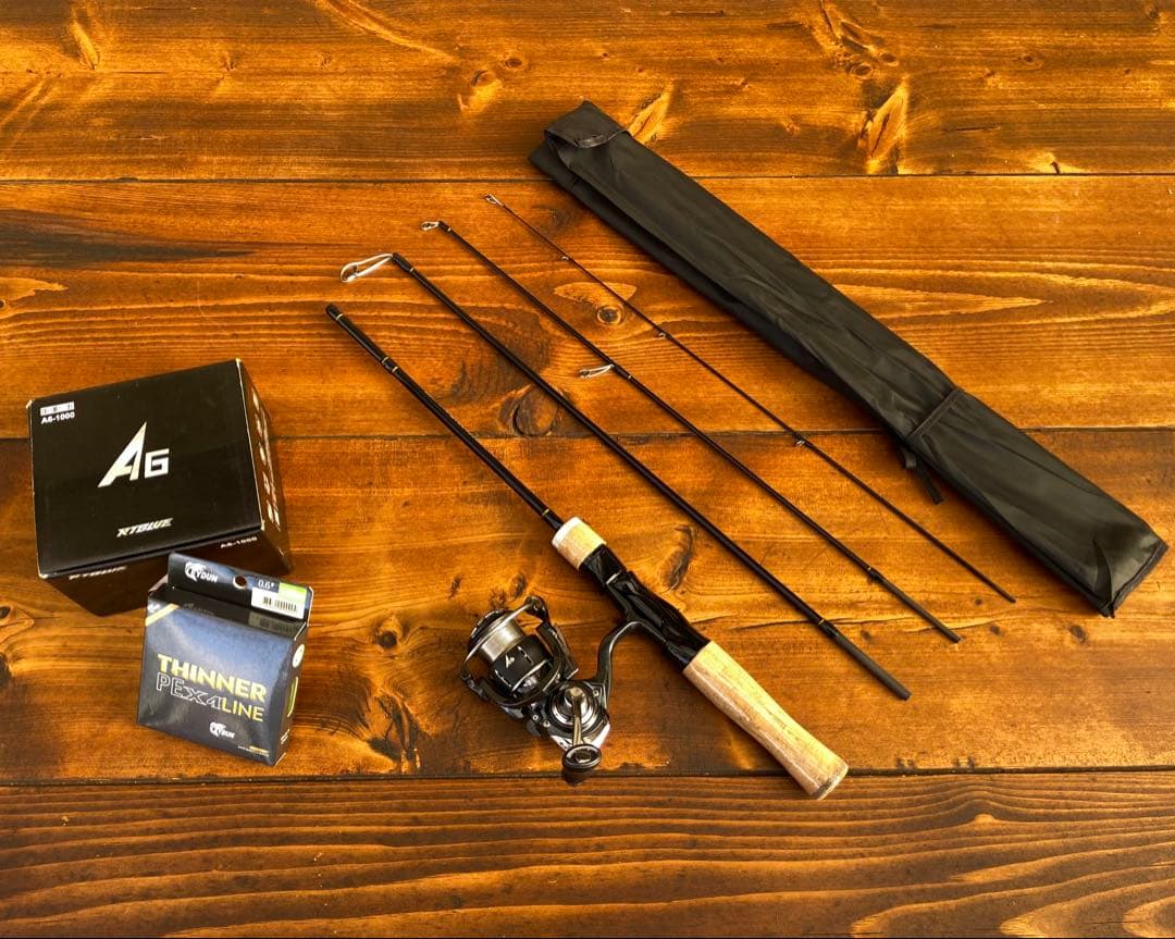 釣り竿セット　トラウトロッド　パックロッド　スピニングリール　長さ調節できる竿