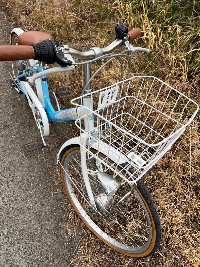 名古屋市内お届け無料手渡し希望2インチ子供用自転車 青と白 前カゴ付き