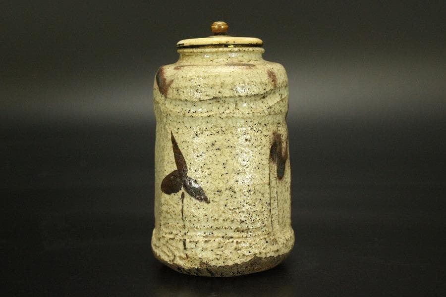 古美術 茶道具 織部 時代 茶入 良蓋(A773)