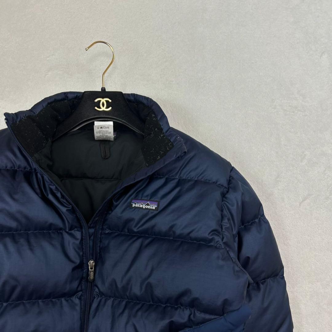 K162 S パタゴニア 収納袋あり 肉厚 ダウンジャケット ブルー メンズ