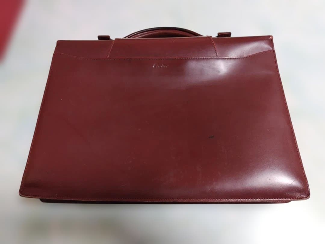 Carter バーガンディ レザー ブリーフケース