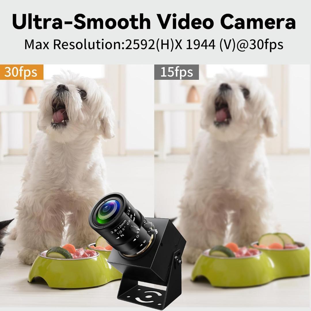 ELP 5メガピクセル USBカメラ 2.8-12mm 4倍望遠光学レンズ