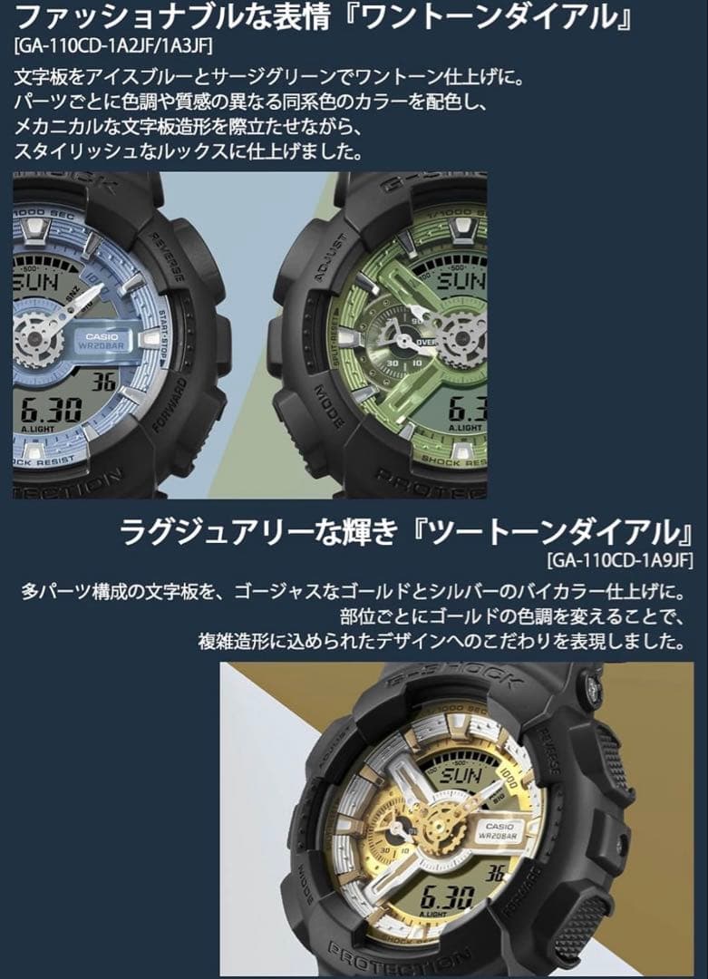 新品未使用　G-SHOCK GA-110CD-1A2JF グリーン/ブラック