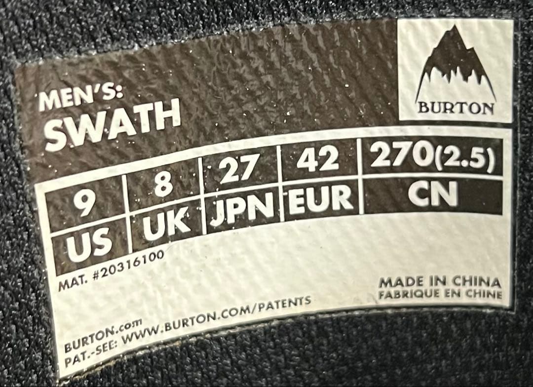 【即日発送】BURTON スノボブーツSWATH スワス27.0cm