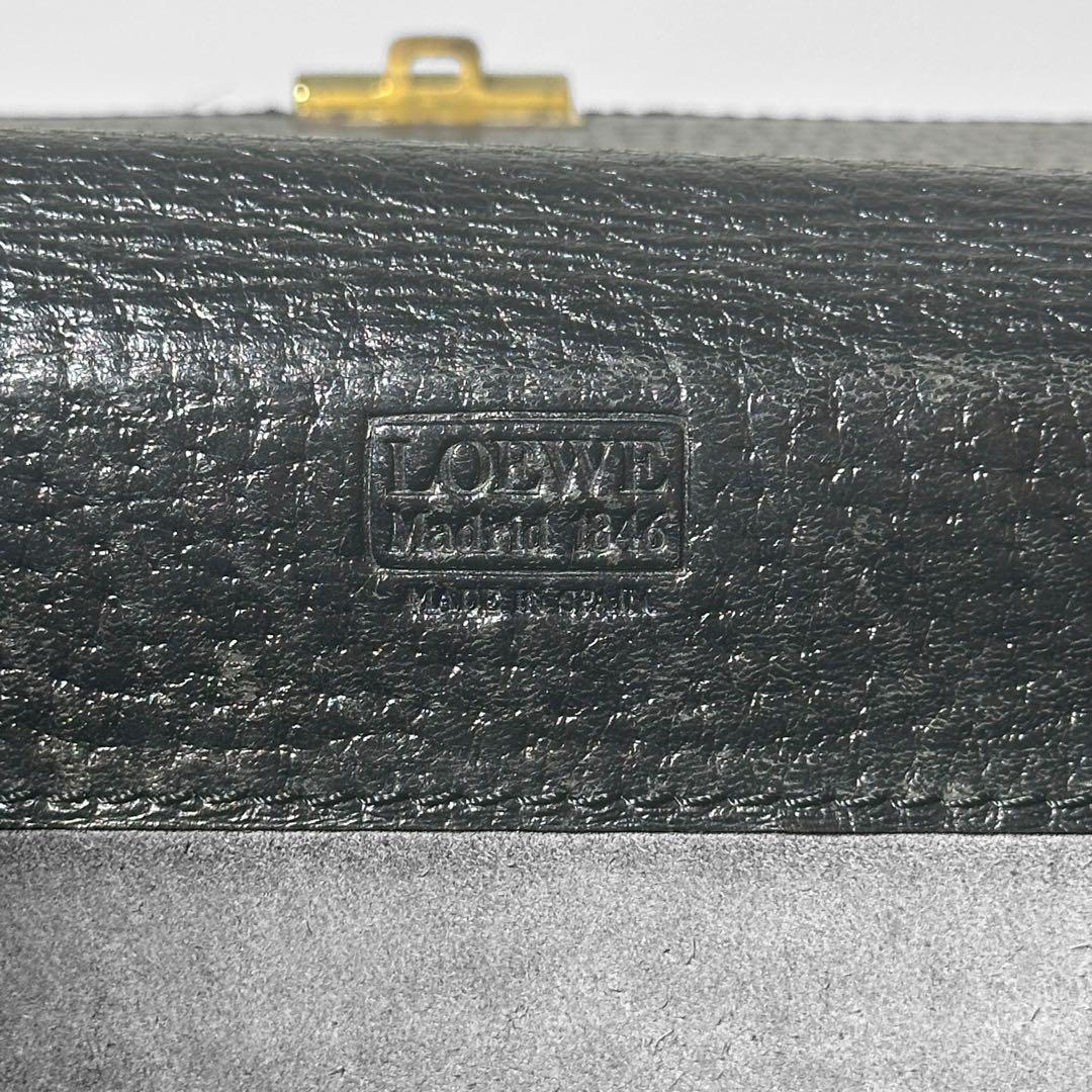 LOEWE アナグラム　レザー　本革　シボ革　ビジネスバッグ　ブリーフケース