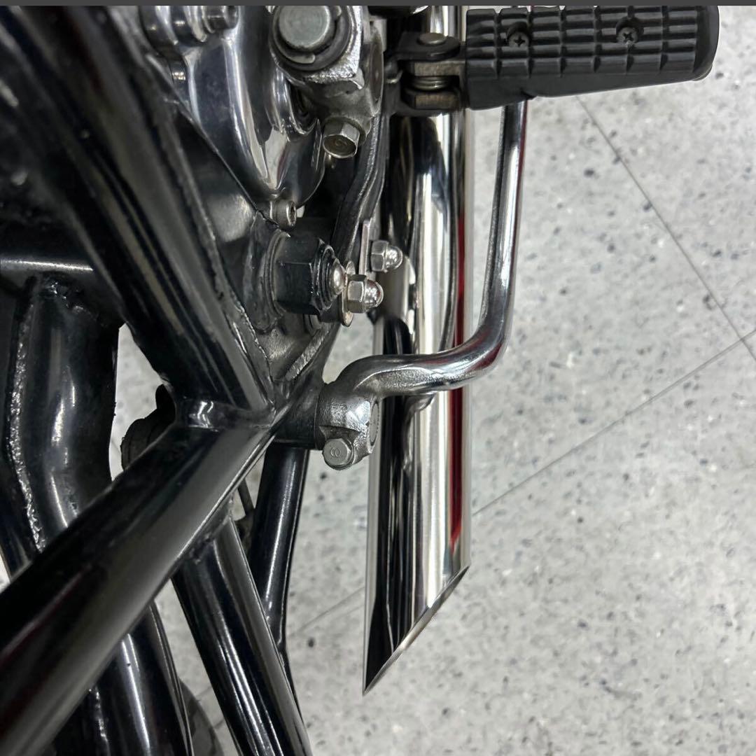 t*4様 SR400 ワンオフ ステンレス鏡面ベリーショートスラッシュカットマフ