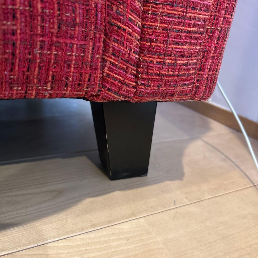 ツイードソファ 2人掛けソファ ３人掛けソファ 赤 レッド