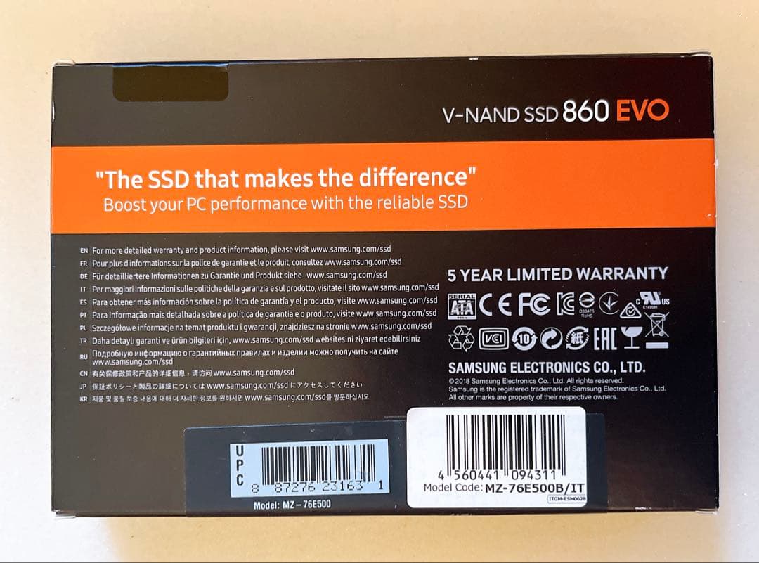 内蔵型SSD Samsung 860 Evo 500GB SSD
